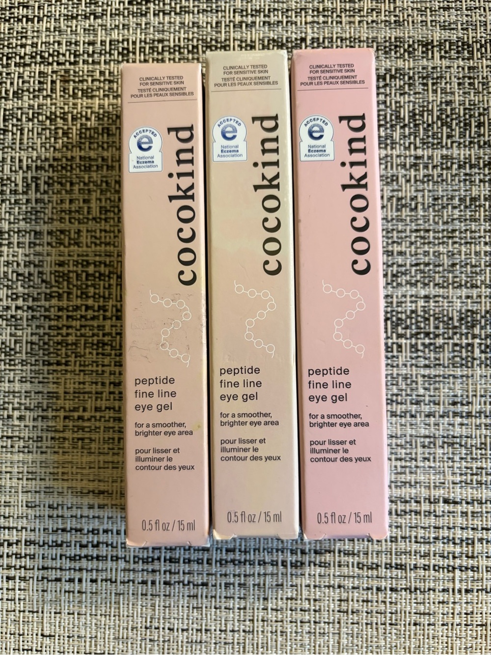 Cocokind Peptide Fine Line Eye Gel - Pink (0.5 fl oz) lot of 3